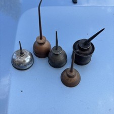 Set of Five Vintage Metal Thumb Pump Oilers picture