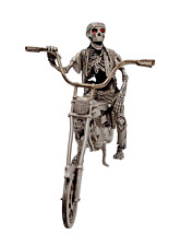 Biker Chopper Skeleton Skull Pewter Live To Ride picture