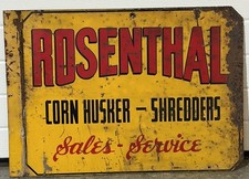 RARE Vintage Rosenthal Corn Husker-Shredders Dealer Metal Sign with 2-Sides picture