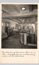 SMOKING ROOM ss president monroe steamship original antique postcard flapper picture