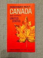Vintage 1965 Highway Map Canada Northern United States folded paper map picture
