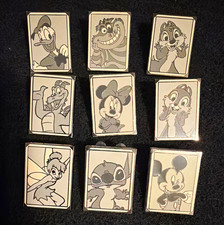 Disney Limited Release Black & White Mickey Pin Trading Complete Set (9 Pins) picture