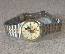 Vintage Lorus Disney Mickey Mouse Watch Unisex 35mm V533-8A10 Two Tone * READ * picture
