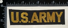 Vietnam War 1960s US Army Gold & Black Utility Uniform Tag Tape Patch UNUSED picture