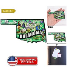 Oklahoma Map Acrylic Magnet, Colorful State-Shaped Travel Souvenir, Refrigera... picture