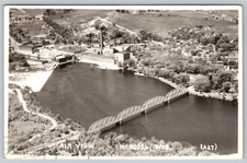 RPPC c1960s Aerial View Nekoosa Wisconsin Bridge Postcard picture