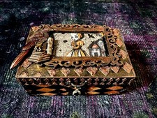 Handmade gothic girl Lidded Trinket Box  picture