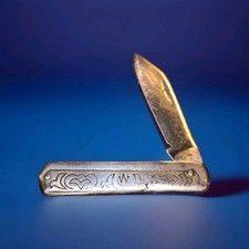 Folding Camping Pocket Knife Vintage Original Rare Soviet USSR Russian 70's picture