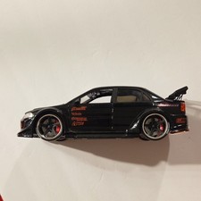 Jada Toys 1:24 Mitsubishi Import Racer Diecast Model Car Black Red Interior picture