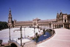 Wide shot view of the Plaza de Espana Seville Spain Historic Old Photo picture