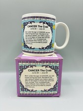 NOS Vintage Russ CANCER The Crab Zodiac Horoscope Coffee Mug Astrology picture