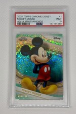 2025 TOPPS CHROME DISNEY AQUA MINI DIAMONDS #1 MICKEY MOUSE 50/199 PSA 9 picture
