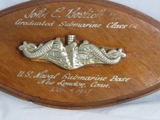1957 US Naval Submarine Base Class 150 - New London Named School Graduate Plaque picture