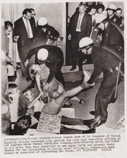 1965 Press Photo Civil Rights Group CORE Protesting Los Angeles Chief of Police picture