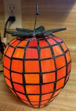 Vintage Beautiful Stained Glass Strawberry Table Lamp Accent Light picture