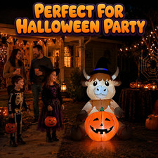 LED Halloween Inflatable 5FT Cow 6FT Killer Trio Outdoor Yard Lawn Decoration picture