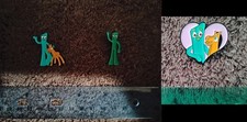 GUMBY and POKEY PIN metal enamel set lot brooch lapel badge GET 2 PINS FOR $7.99 picture