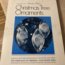 Vtg Complete Set The Franklin Mint Heirloom Edition Ornaments, 12 Days Christmas picture