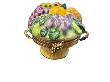 VTG Limoges France PEINT MAIN Chamart Exclusif Fruit Basket Box 1993 picture