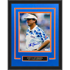 Steve Spurrier Autographed Florida Gators (Coaching) Deluxe Framed 8x10 Photo - picture