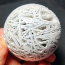 RARE 273.3G Natural Mexican Grid Agate Banded Agate Geode Ball Healing A261 picture