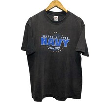Vtg 90's United States Navy Military PT T-Shirt Large Navy Graphic Made in USA picture