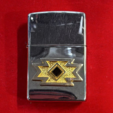 Zippo Chrome Tone Flip Top Lighter w/ Gold Tone Emblem Bradford, PA USA picture