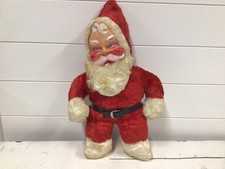 Christmas 1950s-1960s Rubber Face Santa Claus Plush Vintage No Tags Height 18” picture