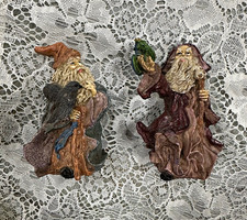 Vtg 1993 Albert E Price Wizard Figurines Lot of 2 Hand Painted Resin Dragon picture