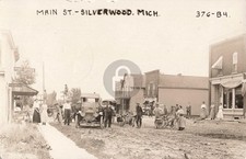 Street View Main St, Silverwood MI Michigan 1912 RPPC Photo Postcard COPY picture
