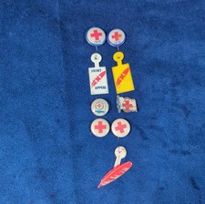 9 Antique Vtg Red Cross Pins Buttons 1919 War Fund WWI Lot picture