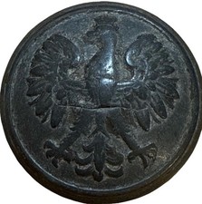 W2 Pre-1939 Polish Army Uniform Button Wz.28 Crowned Eagle tunic patern 2836 picture
