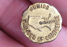 Vintage US Junior Chamber of Commerce Screwback Lapel or Hat Pin picture