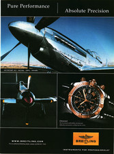 Vtg Breitling Chronomat Evolution Watch Ad 2008 Rose Gold P-51 Mustang Air Race picture