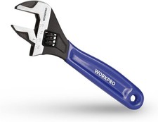 WORKPRO 6-Inch Adjustable Wrench Wide Jaw Chrome Vanadium Steel Hand Tool picture