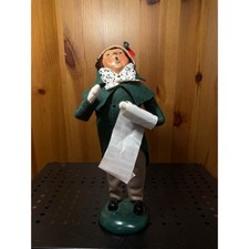 Vintage 1987 Byers Choice The Carolers Boy in Green Coat Christmas Figurine picture