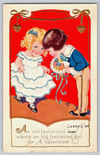 Old Fashioned Wants An Old Fashioned Girl Antique Embossed Valentine Postcard picture