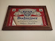 Vintage Budweiser King Of Beer Anheuser Busch 18.5x12.5 Wall Hanging Mirror picture