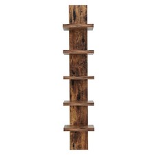 Danya B 5-Tier Narrow Wall Shelf, Pine Floating Storage Organizer 30