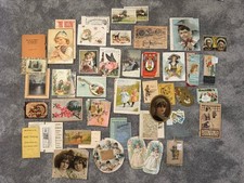 Large Lot Antique Victorian Trade Cards Chromolithographs Paper Ephemera 1800s picture