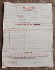 Vintage ORIGINAL TRIUMPH Motorcycle Dealer Receipt Book VERY RARE 30 in TOTAL picture