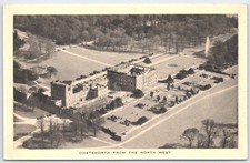 Vintage Chatsworth House Aerial View English Life Series Postcard picture
