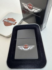 VTG Harley Davidson 100th Anniversary Zippo Lighter Matte Black 97961-03V NOS 02 picture
