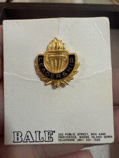 Vintage Leadership Torch Laurel Wreath Gold Tone Enamel Lapel Pin BALE picture