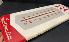 vintage RC Cola sign Royal Crown advertising thermometer metal 25.5 x 9.5 picture