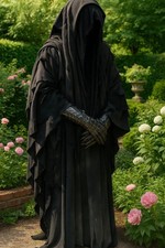 Nazgul Cape Ring Wraith Grim Reaper Long Cape Dark Rider Halloween Costume picture