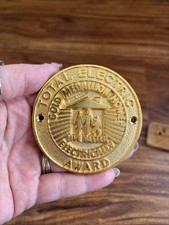 Vintage Total Electric Award Gold medallion Home mid century modern house badge. picture
