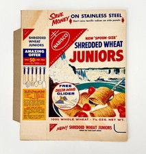 Vintage 1950s Nabisco Shredded Wheat Juniors Cereal Box Delta Wing Glider picture
