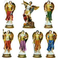 Set of 7 Arcángeles Resin Figurines 8