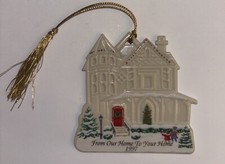 Vintage Lenox 1997 Porcelain “From Our Home To Your Home” Christmas Ornament picture